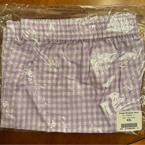 NWT The Mayfair Group Purple Gingham Cotton Shorts Size XXL